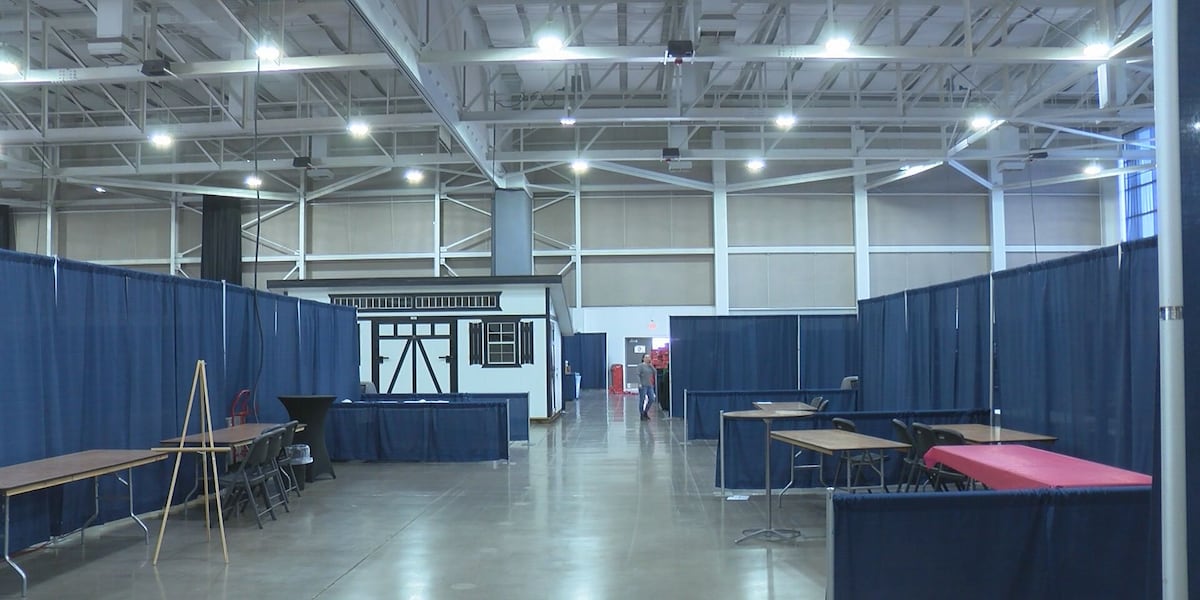 Wgem Building Set up for 2024 WGEM Home & Living Show underway