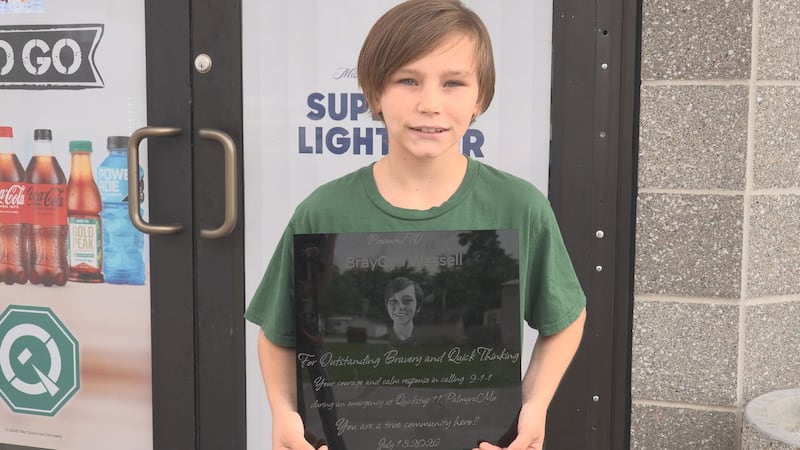 Nine-year-old BrayCyn Wassell helped a man in need and was recognized for his heroic efforts...