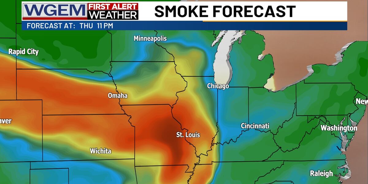 Wgem Map Cold front bring smoke
