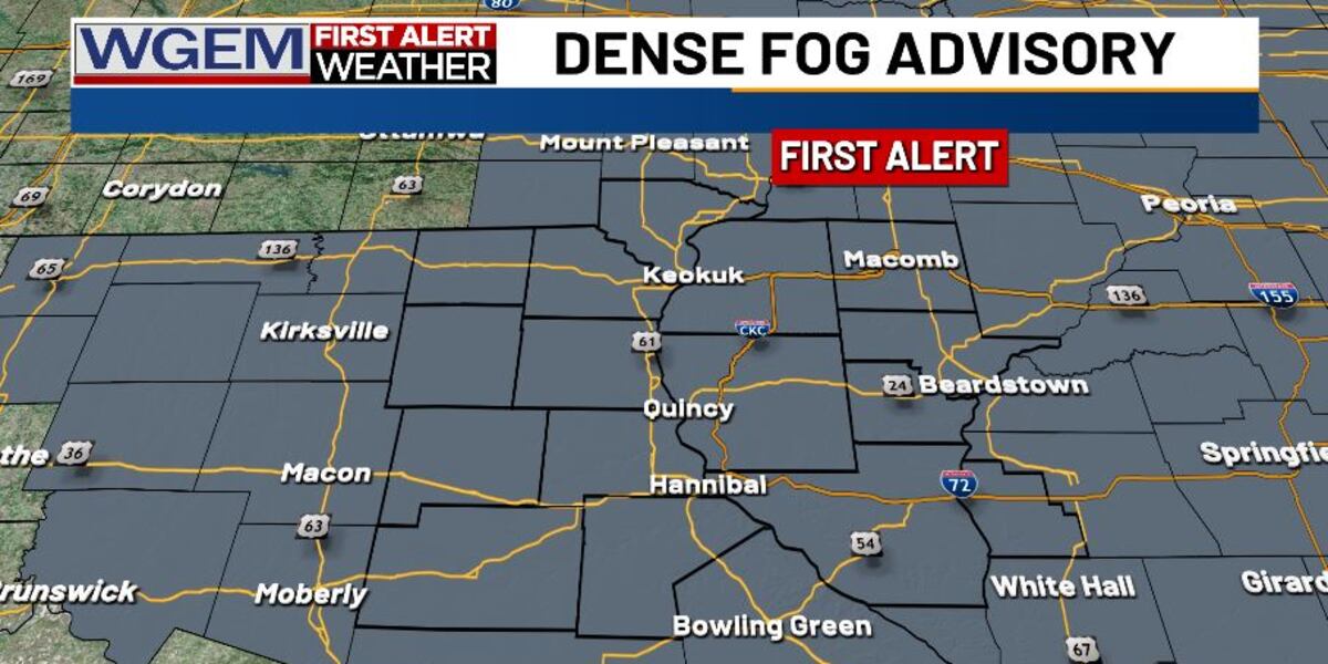Wgem Map First Alert continues as thick fog blankets the whole region