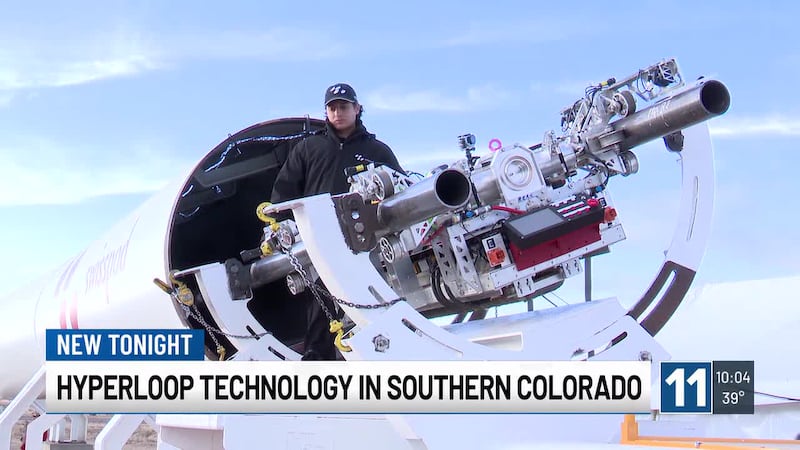 The hyperloop company tested their vehicle on Friday at their track out at PuebloPlex.