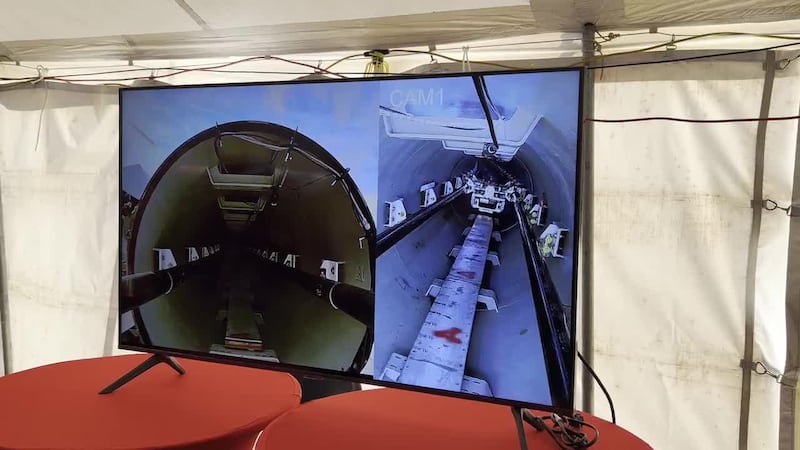 Swisspod conducted a test of the hyperloop track it is building at PuebloPlex on Friday.